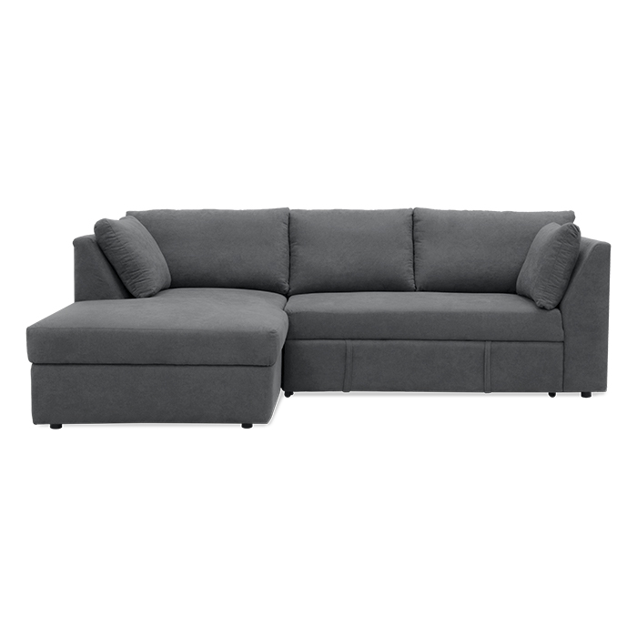 Sala Esquinera B/izq C/sofa Cama Tela Gris Oxford Praxu | Sofá Cama y Futones | salas